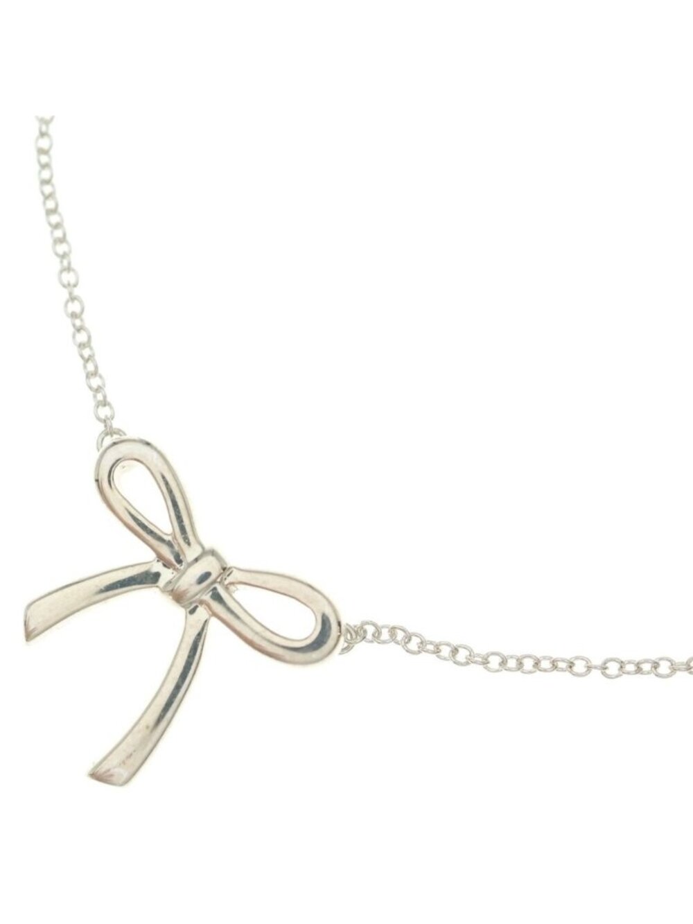 Tiffany & Co Bow Ribbon Pendant Chain Silver
